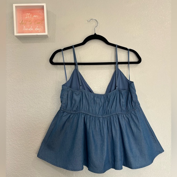 Francesca’s Denim Bow Tank Top - Picture 2 of 7